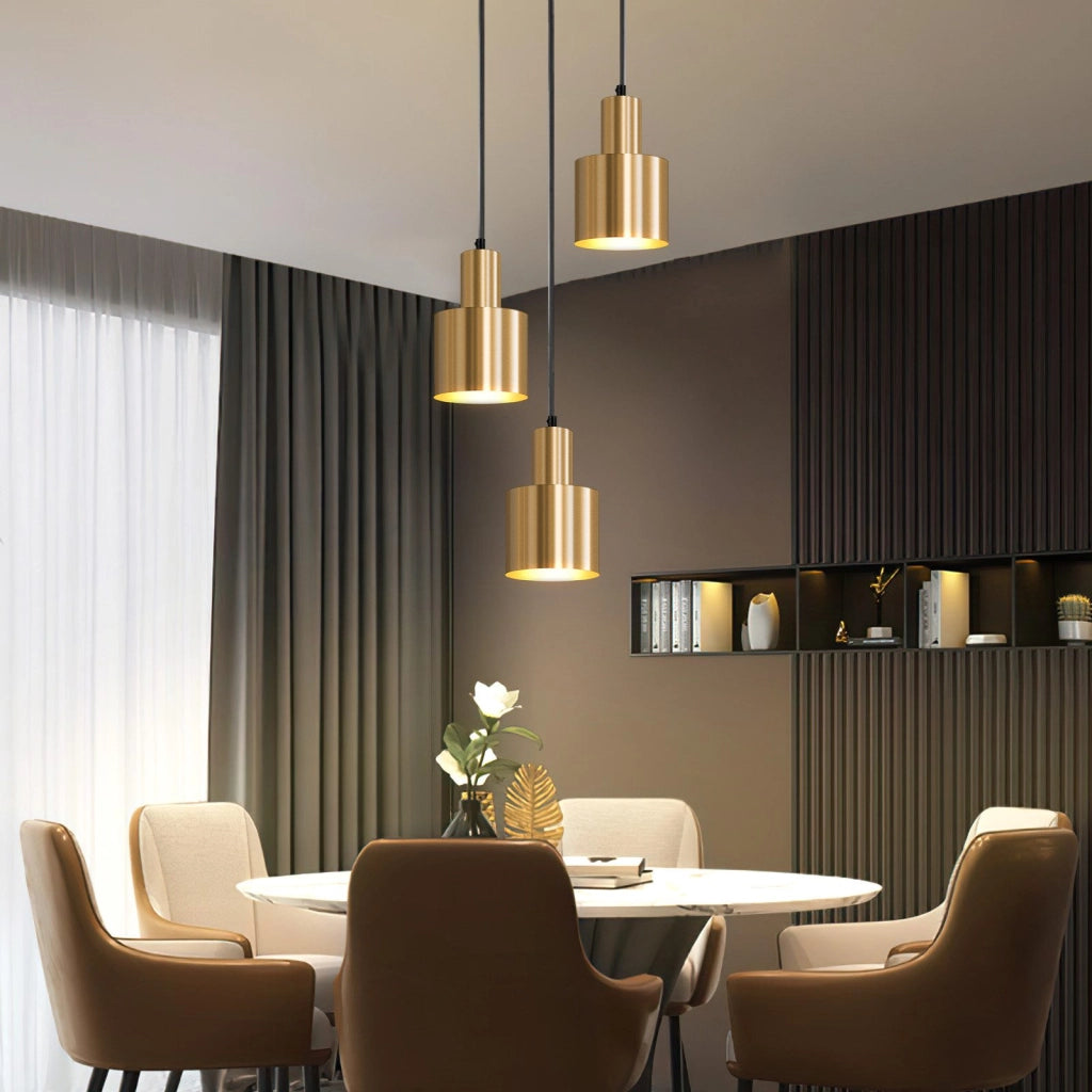 Lampada a sospensione ZMH sala da pranzo 3 fiamme oro E27 lampada a sospensione metallo camera da letto corridoio