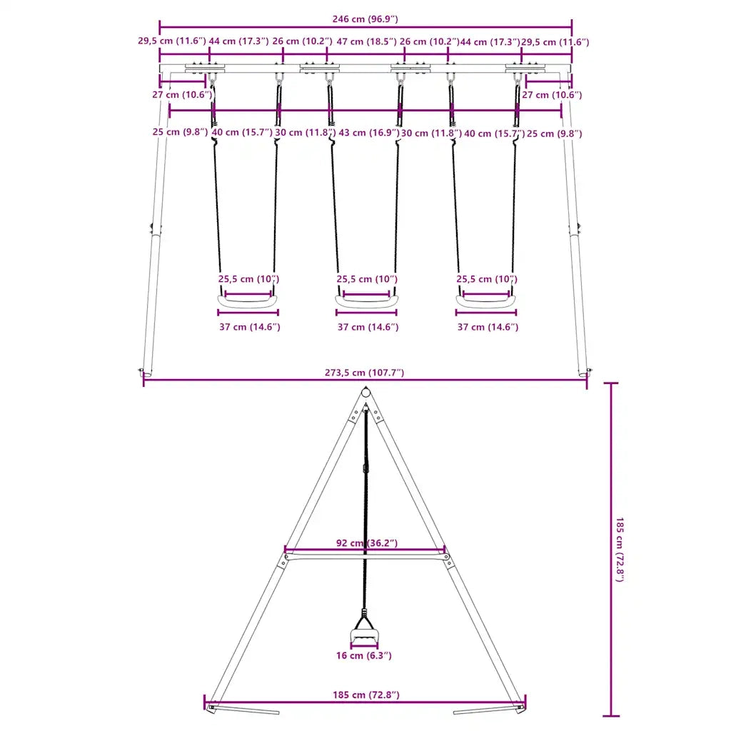 Set Altalene da Esterno 3 pz CFW2434619