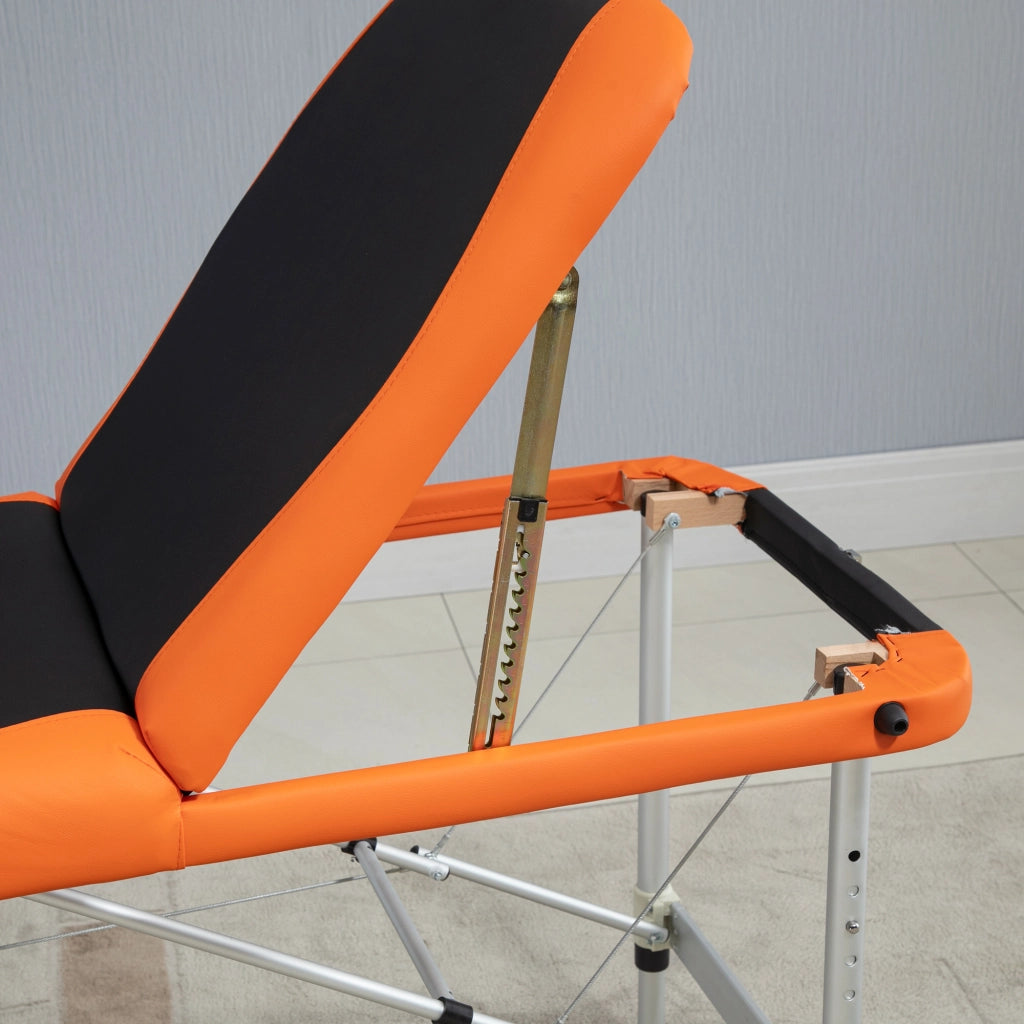 Tavolo da massaggio pieghevole ¨C zephmum ¨C nero e arancione 81x62-85x210 cm