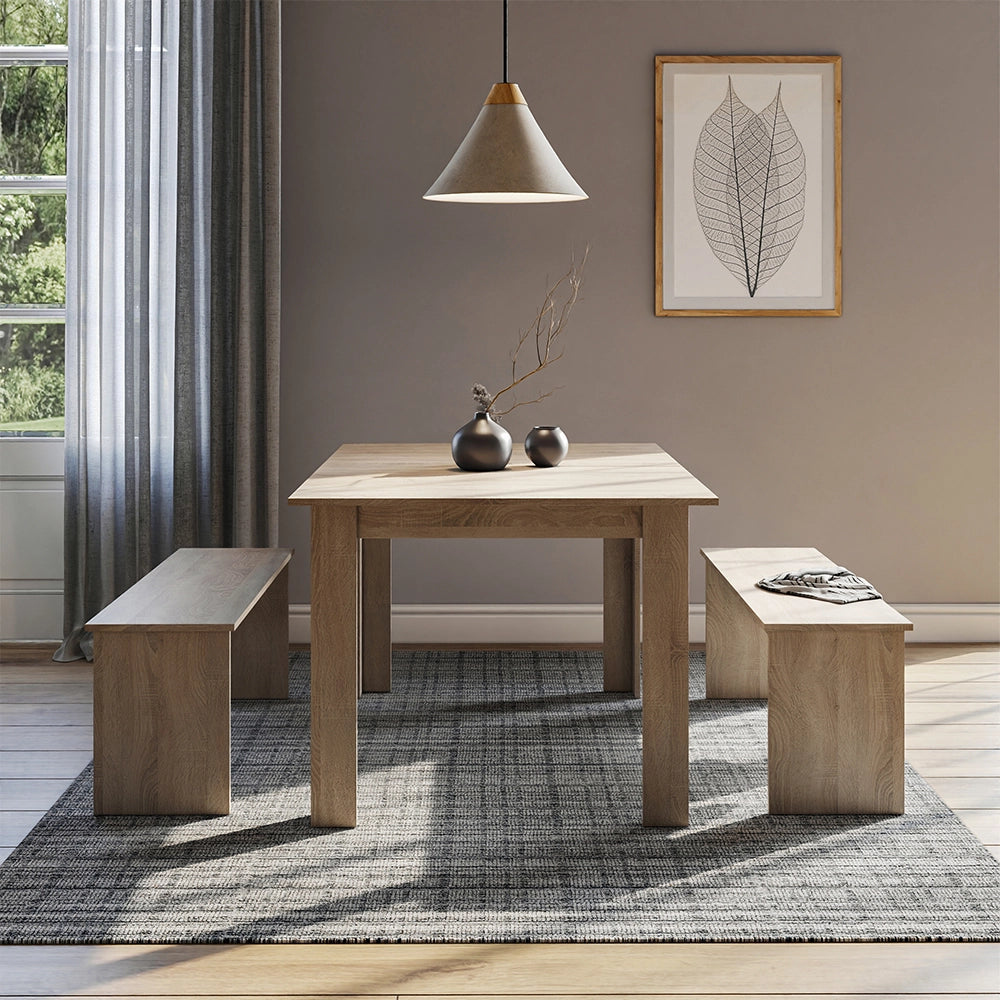 Vicco Set di tavoli da pranzo Sonoma 137.6 x 92.8 cm con 2 panche