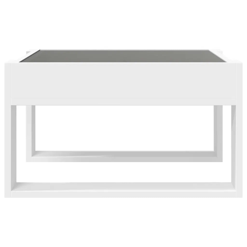 Tavolino da Salotto con LED Infinity Bianco 50x53x30 cm