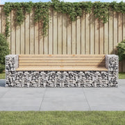Panca Giardino Design Gabbione-Sgabello-Panca da esterno 244x71x65,5 cm Massello di Pino
