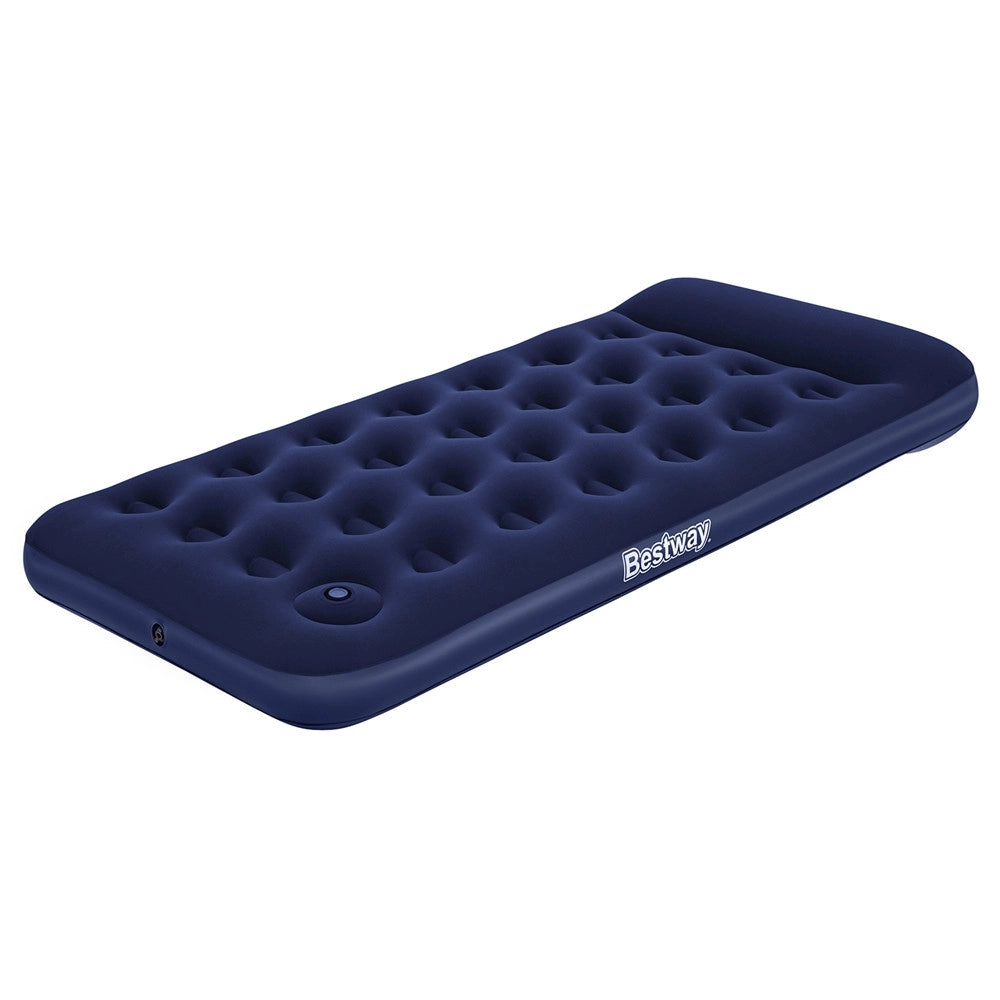 Trade Shop - Materassino Gonfiabile Singolo Floccato Con Pompa A Pedale Integrata 188x99x28 Cm 67224 -