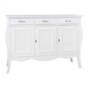 Credenza sagomata Shabby chic in legno laccata bianca