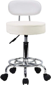 Sedia oscillante regolabile - Rotante e confortevole - 1 pezzo - Bianco - Pelle PU