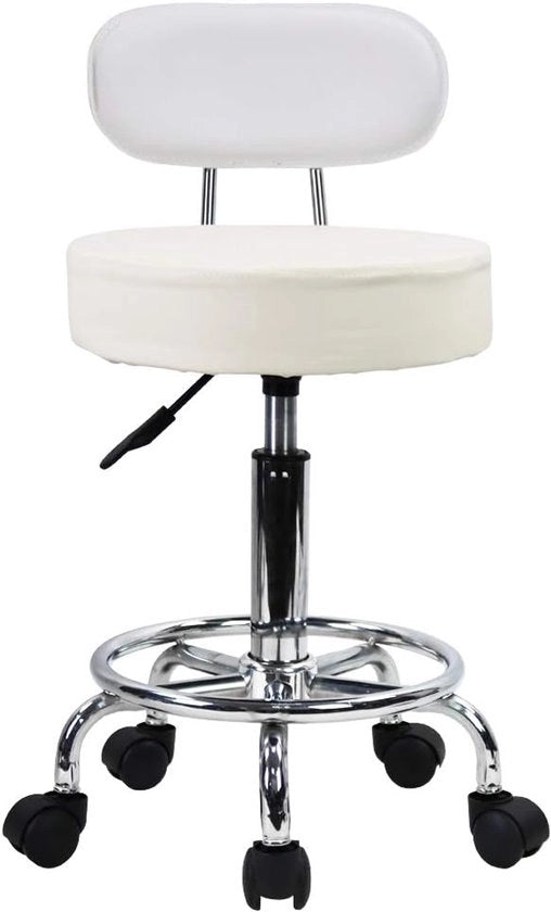 Sedia oscillante regolabile - Rotante e confortevole - 1 pezzo - Bianco - Pelle PU