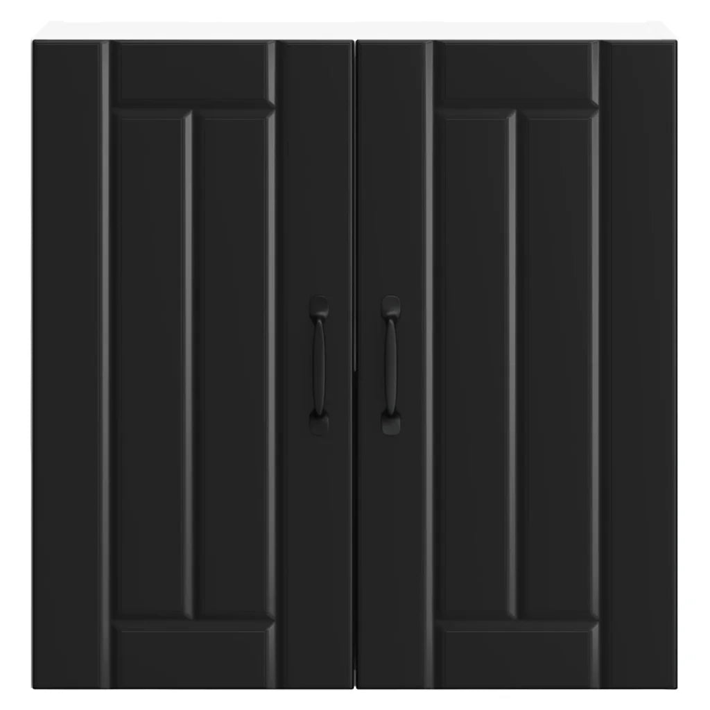 Pensile da Cucina-Mobile Cucina da Parete Lucca Nero in Legno Multistrato 805884