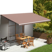 Tessuto di Ricambio per Tenda da Sole Marrone 600x350 cm Poliestere 311984