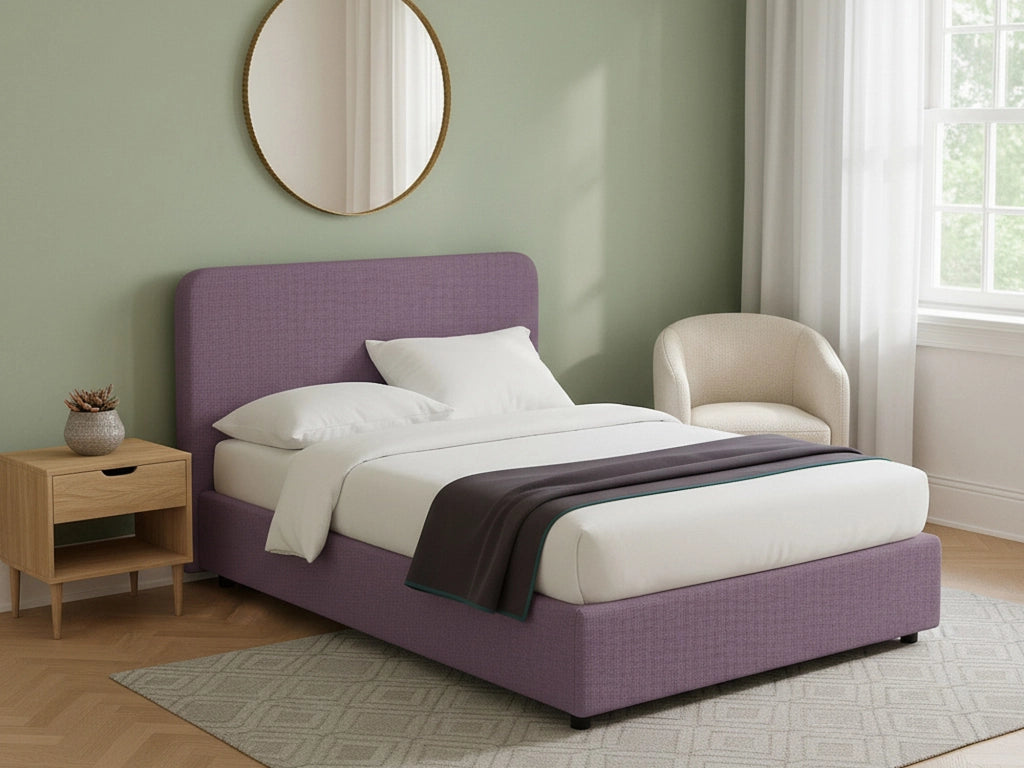 Slough, Letto Singolo Sfoderabile Made in Italy, Viola Lilla