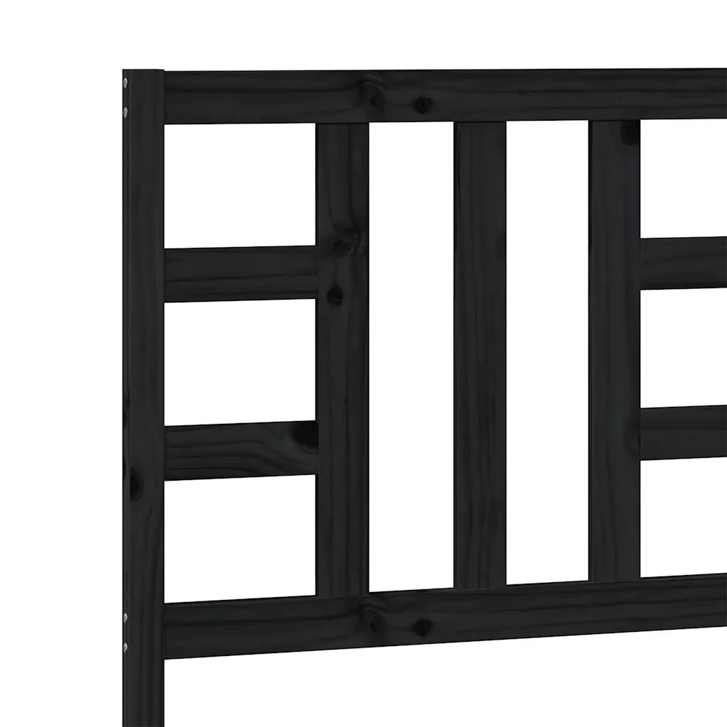 Testiera | Testata per Letto Nera 81x4x100 cm in Legno Massello di Pino