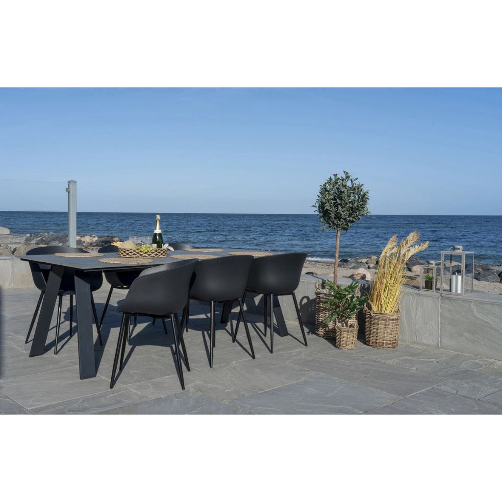 Set di 2 Sedie Roda, Nero, Plastica, 56x55x78 cm