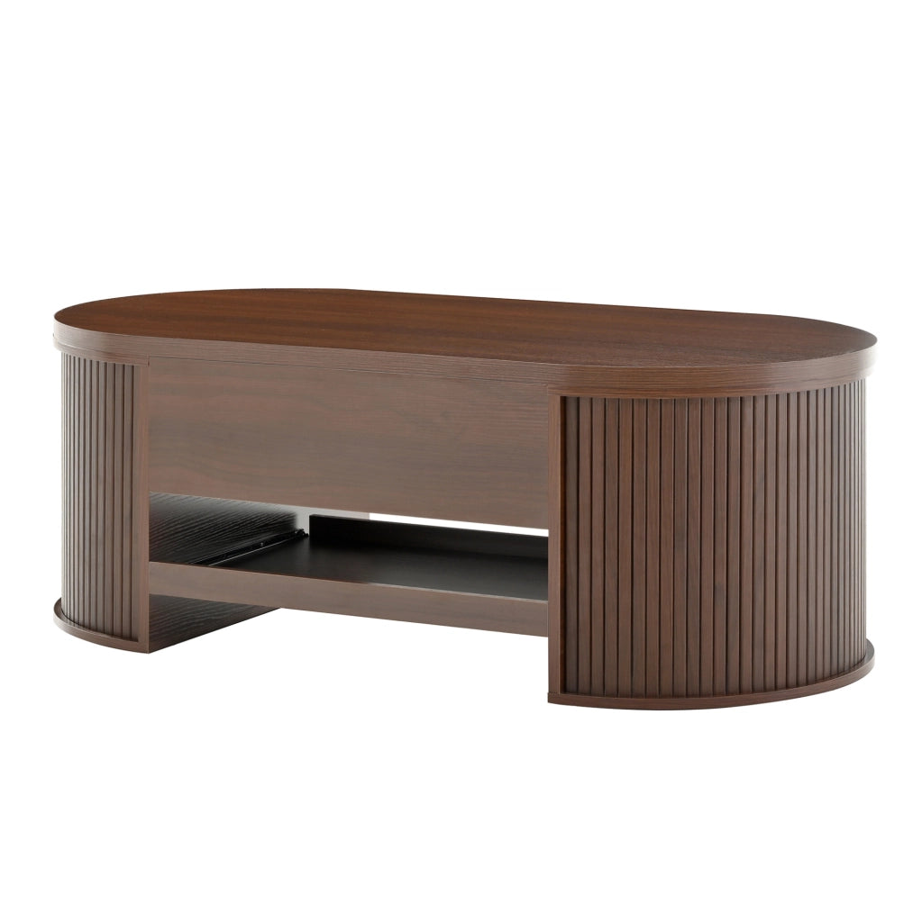 Tavolino da caffè sollevabile 110x55;5x40 cm in MDF colore noce