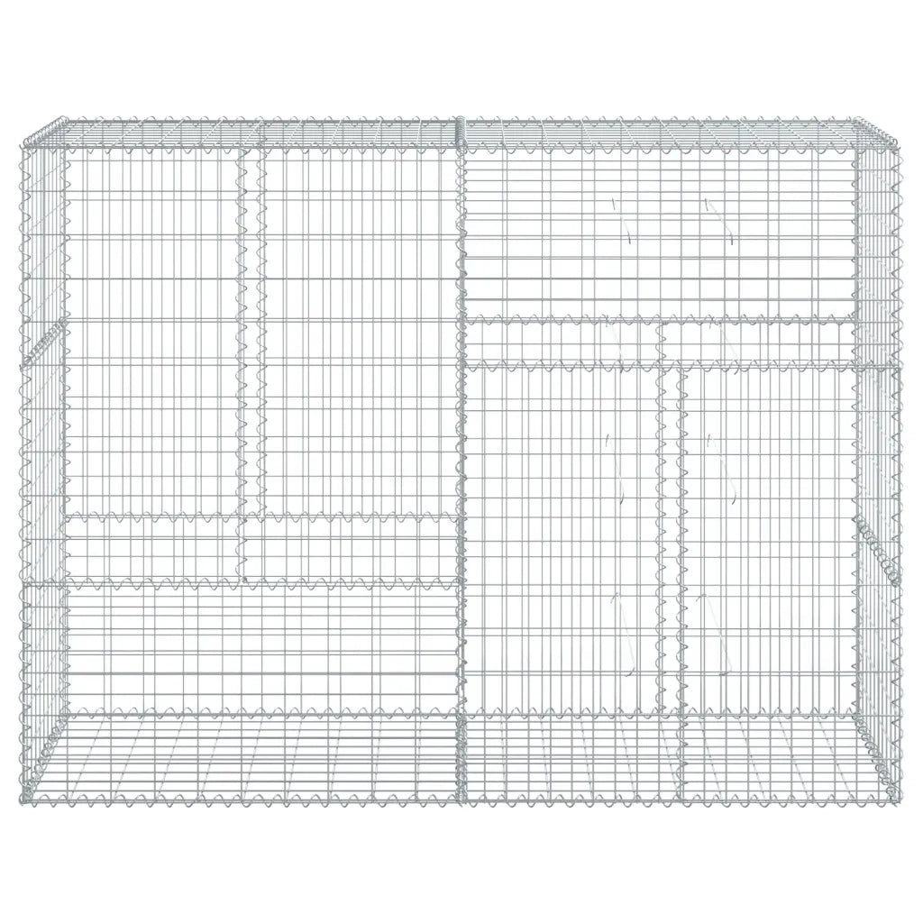 Cesto Gabbione con Copertura 200x50x150 cm in Ferro Zincato