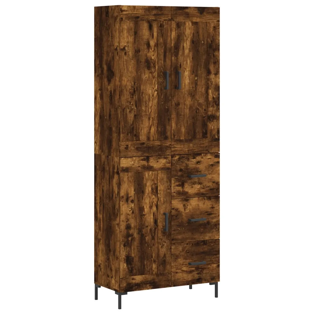 vidaXL Credenza Rovere Fumo  69,5x34x180 cm in Legno Multistrato