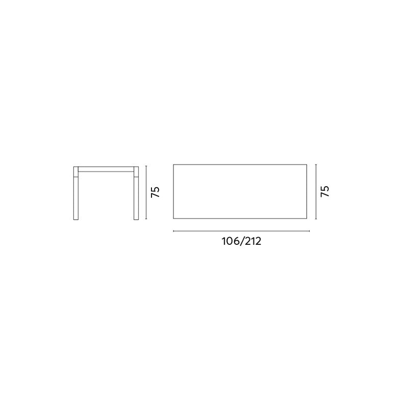 Tavolo Balcone Capannori MOIA 106/212x75 in alluminio chocolate