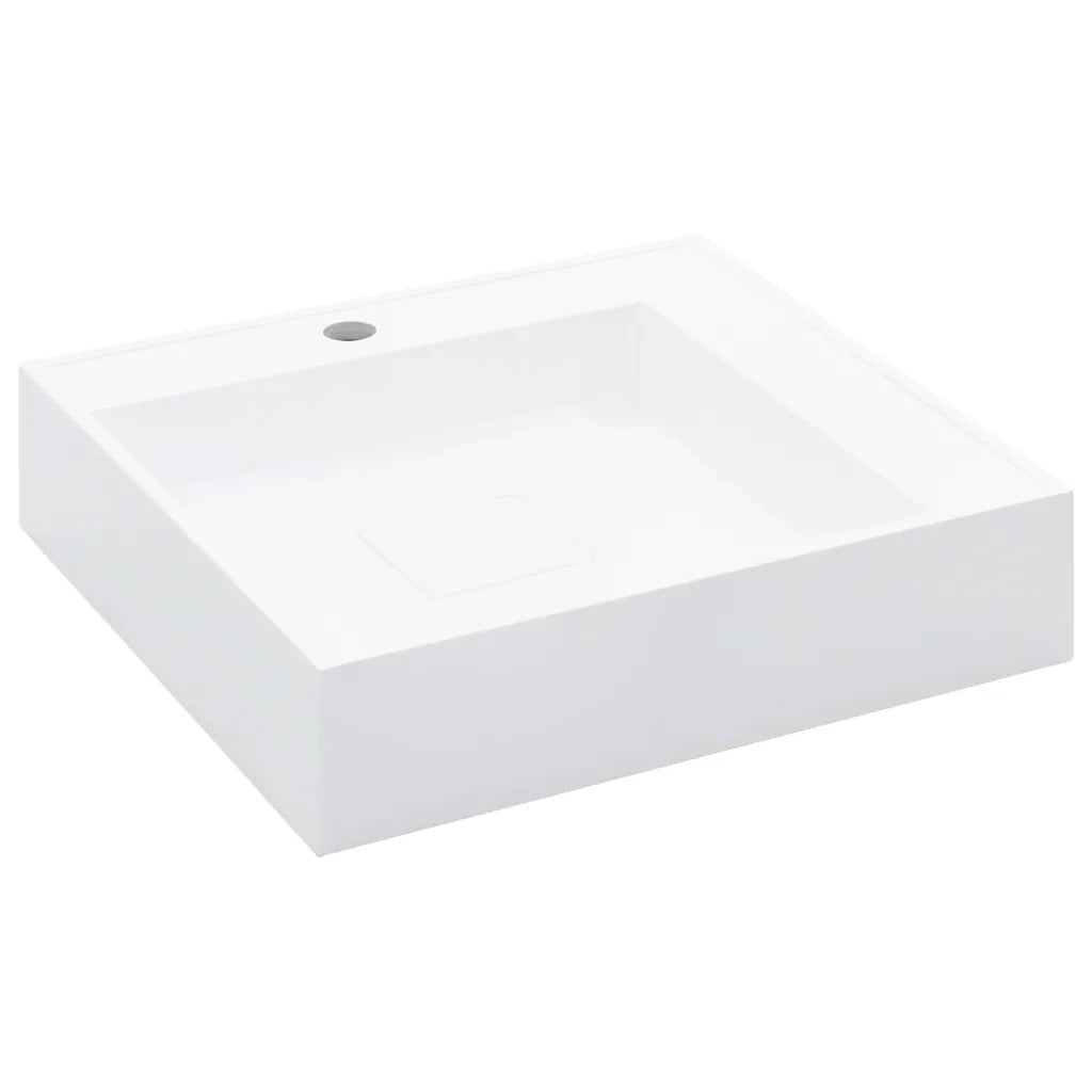 Lavandino 50x50x12,3 cm Blocco in Marmo/Minerale Bianco cod mxl 43191