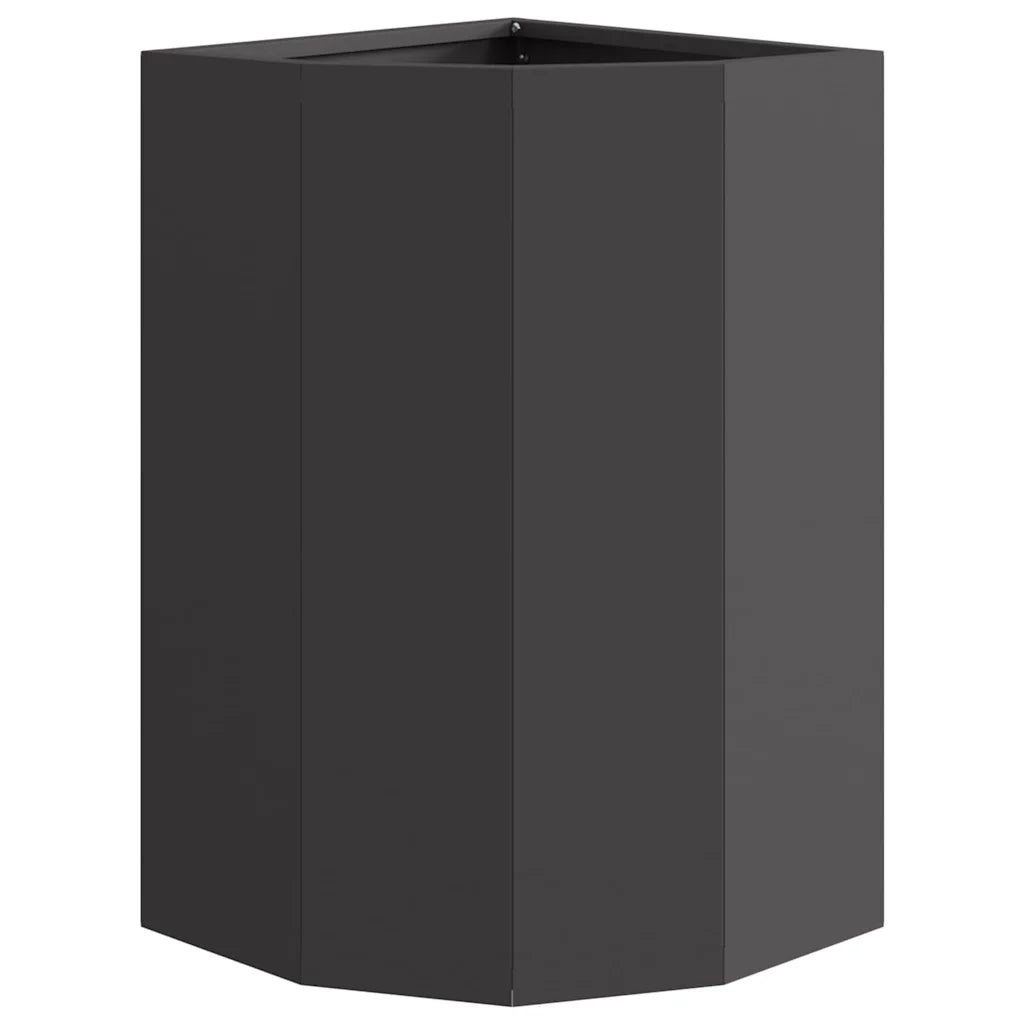 Vaso d'angolo Nero 30 x 30 x 50 cm Acciaio 883675