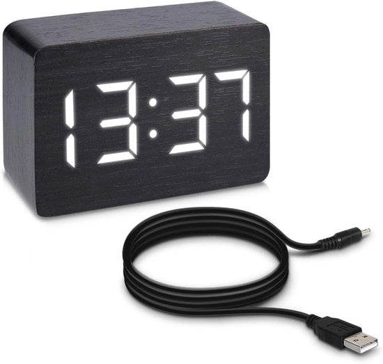 Orologio digitale con cavo – Orologio digitale – Camera da letto – Comodino – Orologio LED – Orologio da tavolo – Orologio da parete – Orologio da notte – Orologio da camera con cavo elettrico