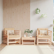 Sedia da patio-Sedie da Giardino con Cuscini 2 pz Legno Massello di Pino 992508