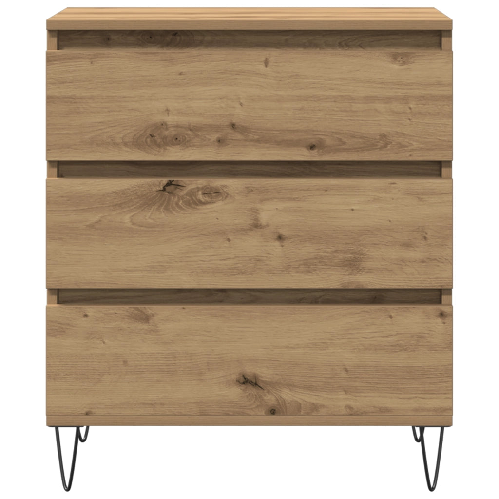 Credenza con Cassetti Rovere Artigianale 60x35x70 cm Legno Ingegnerizzato