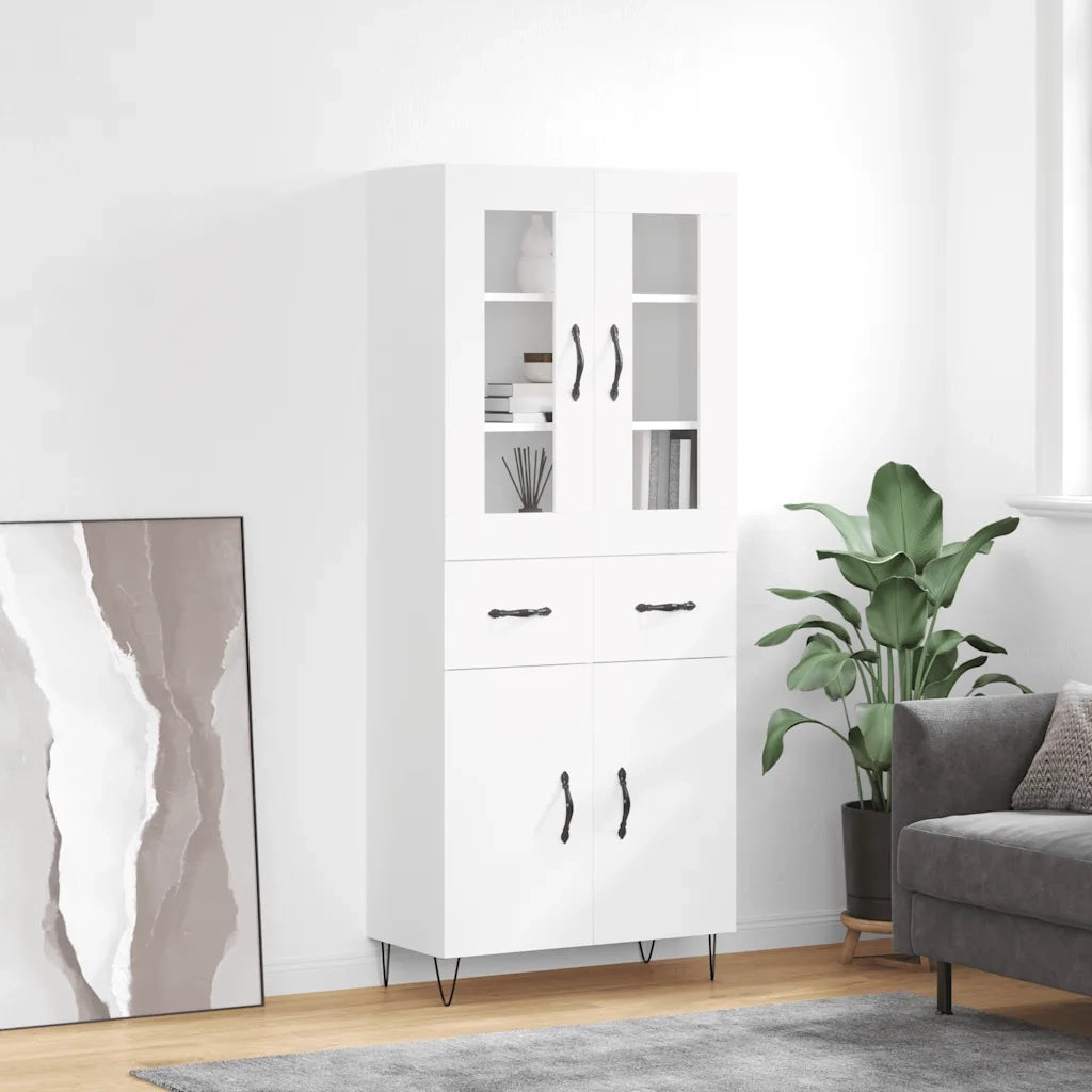 Credenza Bianca 69,5x34x180 cm in Legno Multistrato 3198561