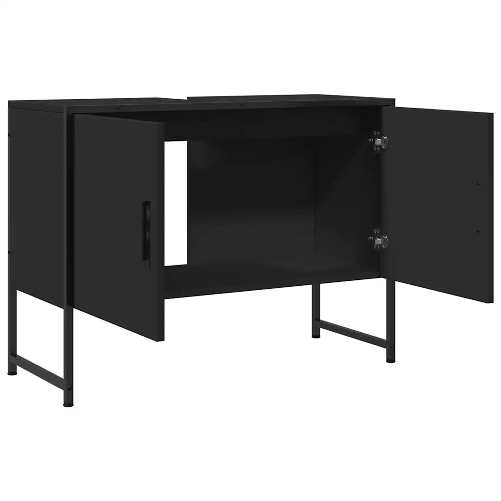 Mobile Lavabo Bagno-Armadietto da bagno Nero 60x30x60 cm Legno Multistrato 612345