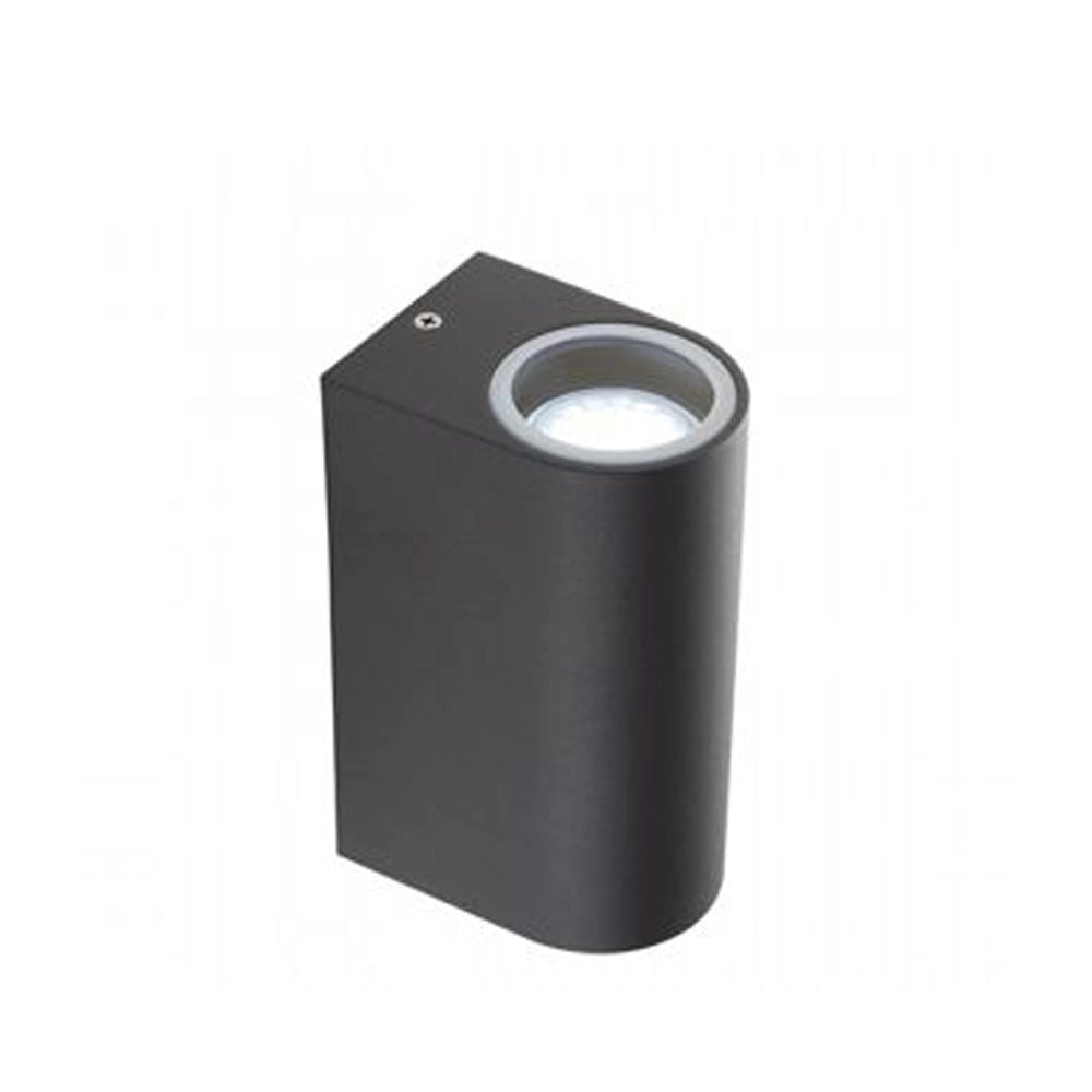 Applique Da Esterno Moderna Bobo Alluminio E Vetro Grigio 2 Luci Gu10