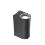 Applique Da Esterno Moderna Bobo Alluminio E Vetro Grigio 2 Luci Gu10