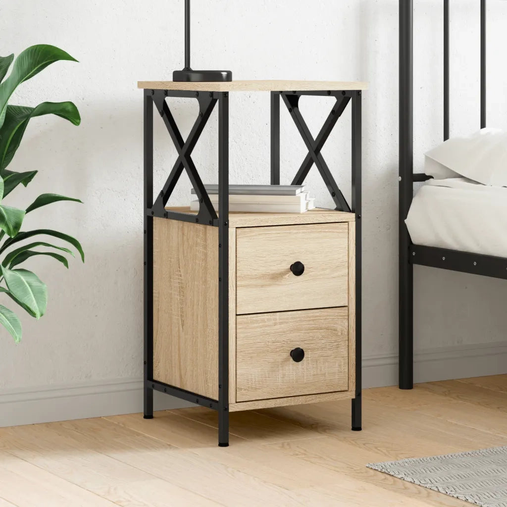 Comodino | Armadio da Notte | Mobiletto da notte Rovere Sonoma 34x35,5x70 cm in Legno Multistrato
