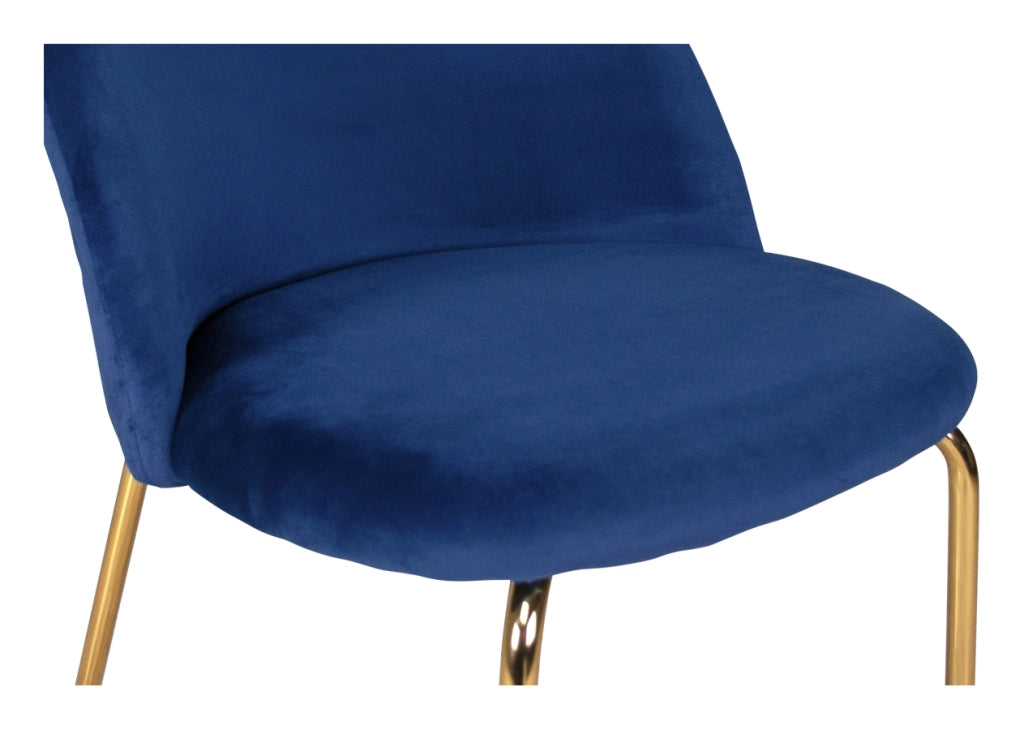 Sedia da pranzo imbottita in velluto blu (2 pz) - Nicole - SD07NIG