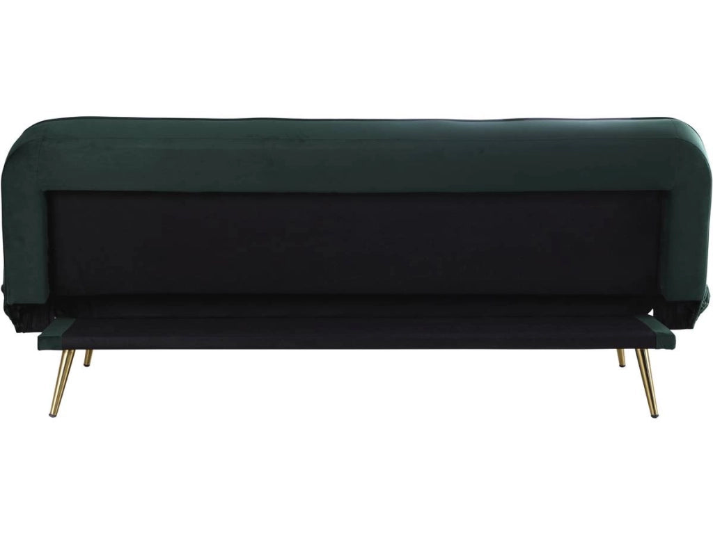 Divano Clic Clac in velluto "James" - 180 x 83 x 75 cm - 3 posti a sedere - Verde scuro