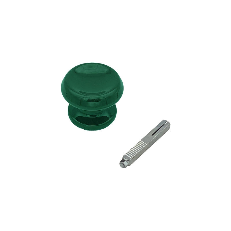 Maniglia su rosetta tonda SAGUATTI  821/60SQ in alluminio verde lucido