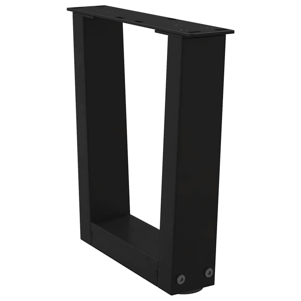 Set di 2 gambe regolabili per tavolino da caffè a forma di V 40 x 30-31,3 cm in acciaio nero 02_0056892