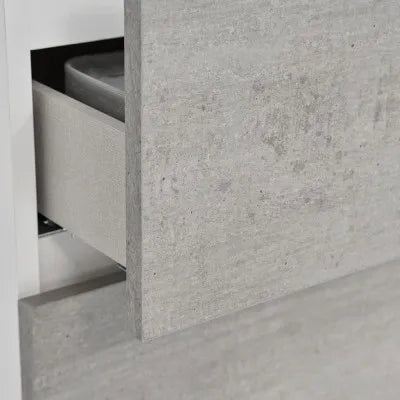 Mobile bagno sospeso 60 cm Duble grigio industrial con lavabo e specchio