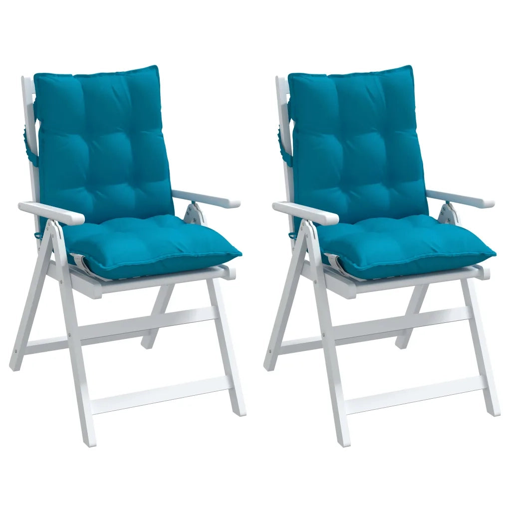 Cuscini Sedia Schienale Basso 2 pz Azzurro in Tessuto Oxford