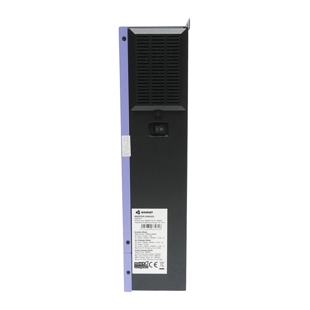 Inverter solare ibrido 3,0 KW, 24 V, 80 A MPPT, monofase, OFF-GRID, EVO-3200 Bourget
