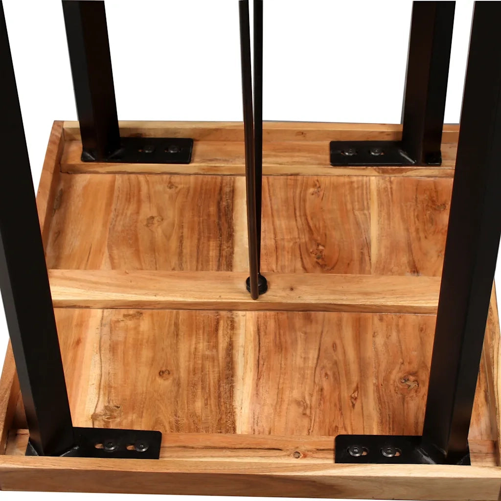 Tavolino da Bar in Legno Massello di Acacia 60x60x107 cm cod mxl 15482