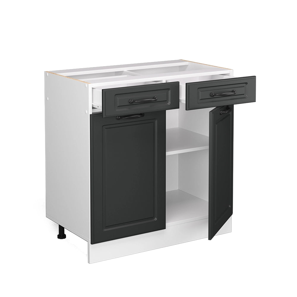 Vicco Mobiletto base per cucina Antracite casa di campagna 80 cm , PL Marmo