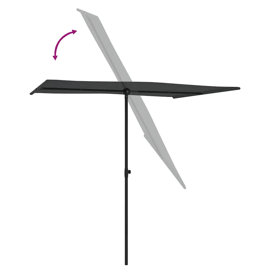 Ombrellone da Giardino-Parasole da giardino con Palo in Alluminio 2x1,5 m Antracite