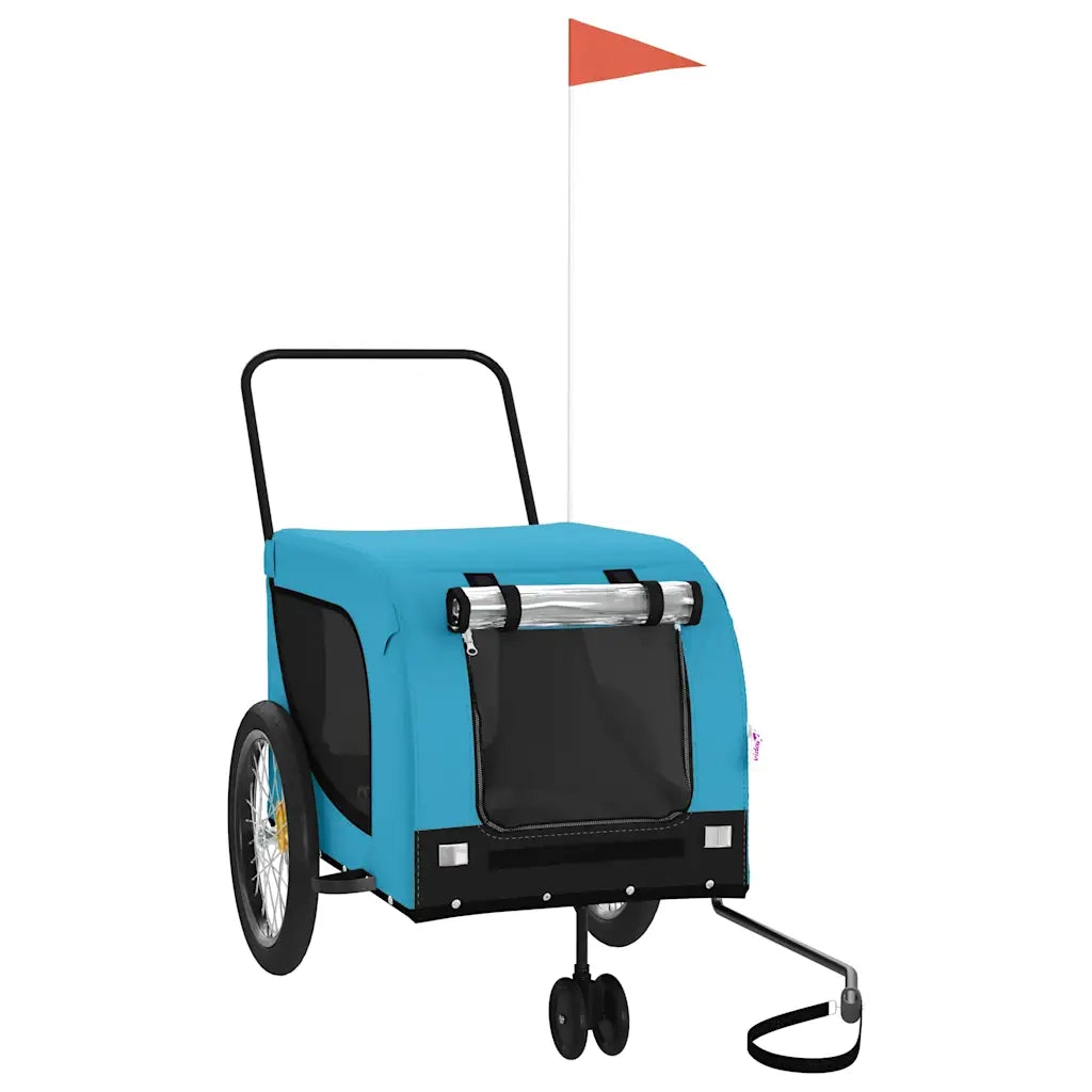 Rimorchio da Bici per Animali Blu e Nero Oxford e Ferro CFW4909747