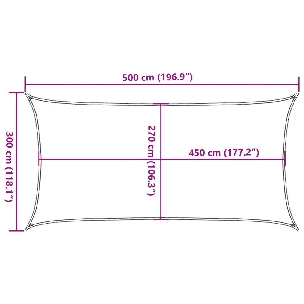 vidaXL Vela Parasole 160 g/m² Rettangolare Grigio Chiaro 3x5 m in HDPE