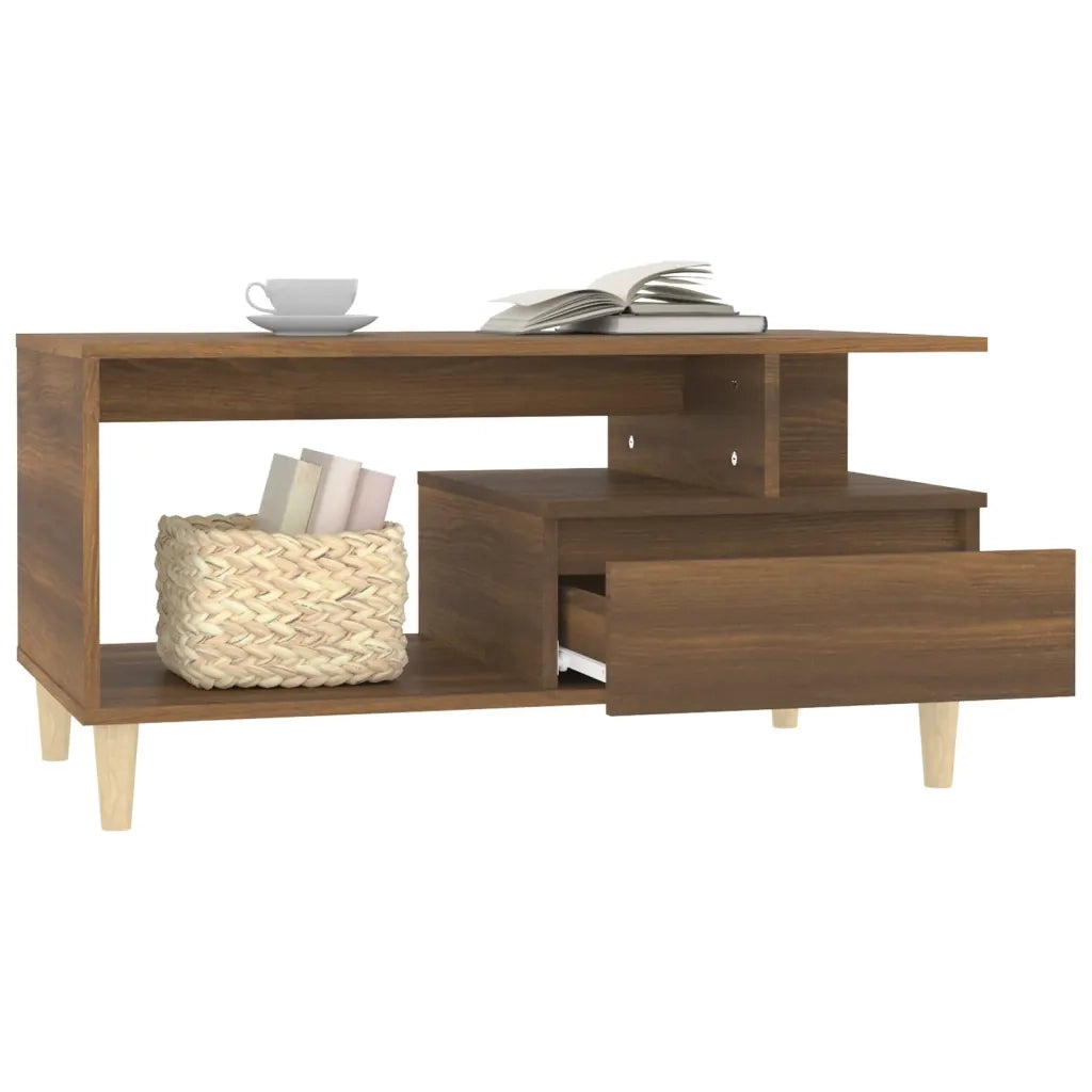 Tavolino Salotto Rovere Marrone 90x49x45 cm Legno Multistrato 819619