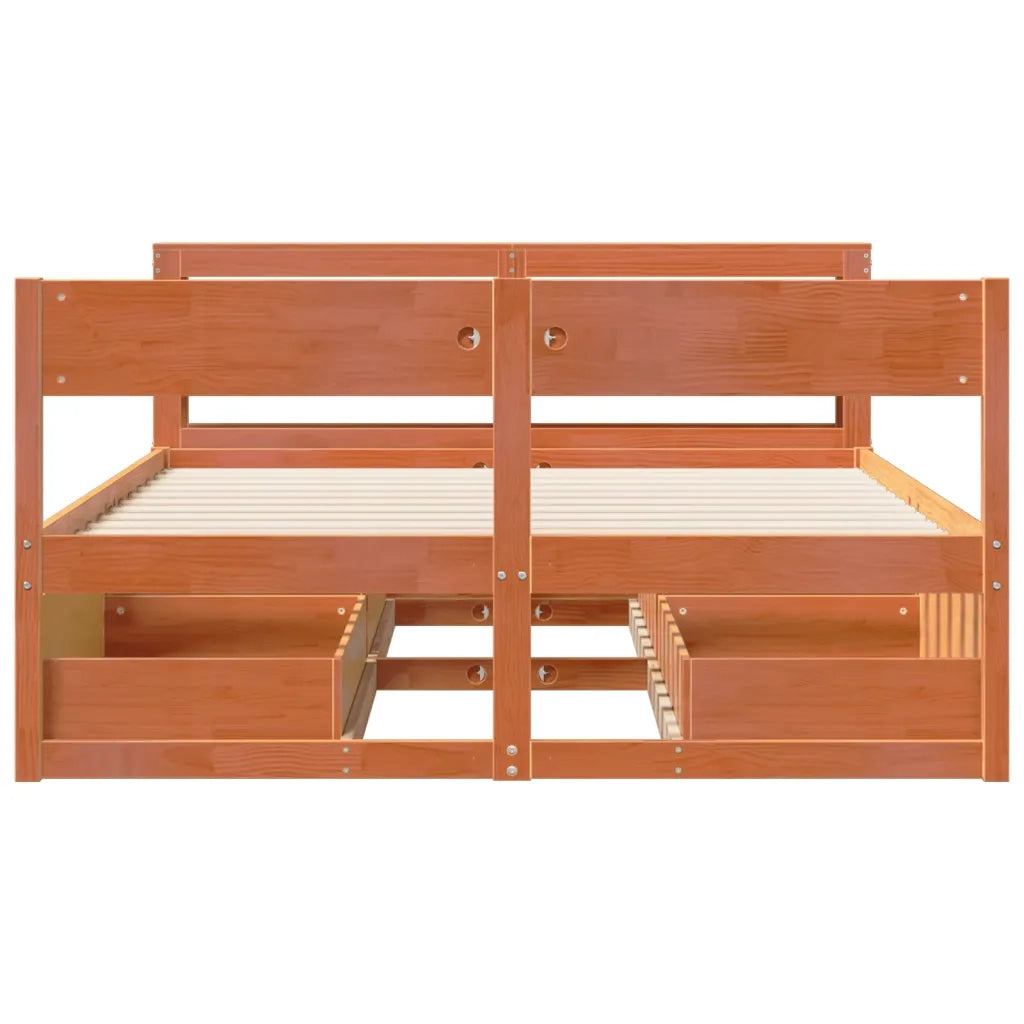Letto senza Materasso Marrone Cera 150x200 cm in Legno di Pino 3306380
