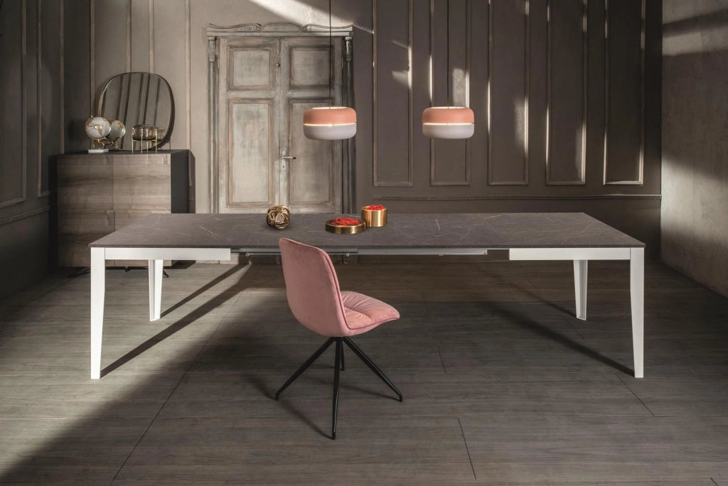 Tavolo allungabile antracite-bianco 80 cm x 130-290 cm H. 76 cm