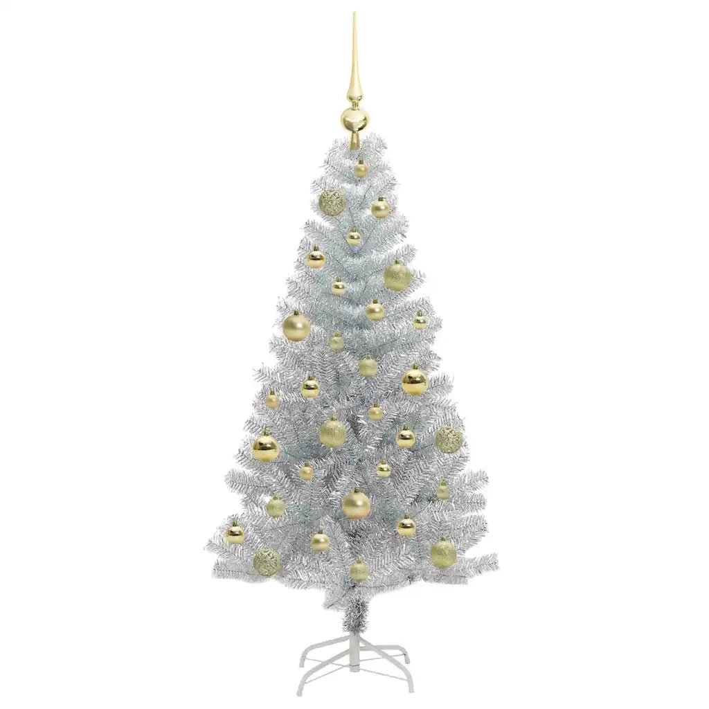 Albero di Natale con 150 LED con supporto Argento 120 cm PET 3396656