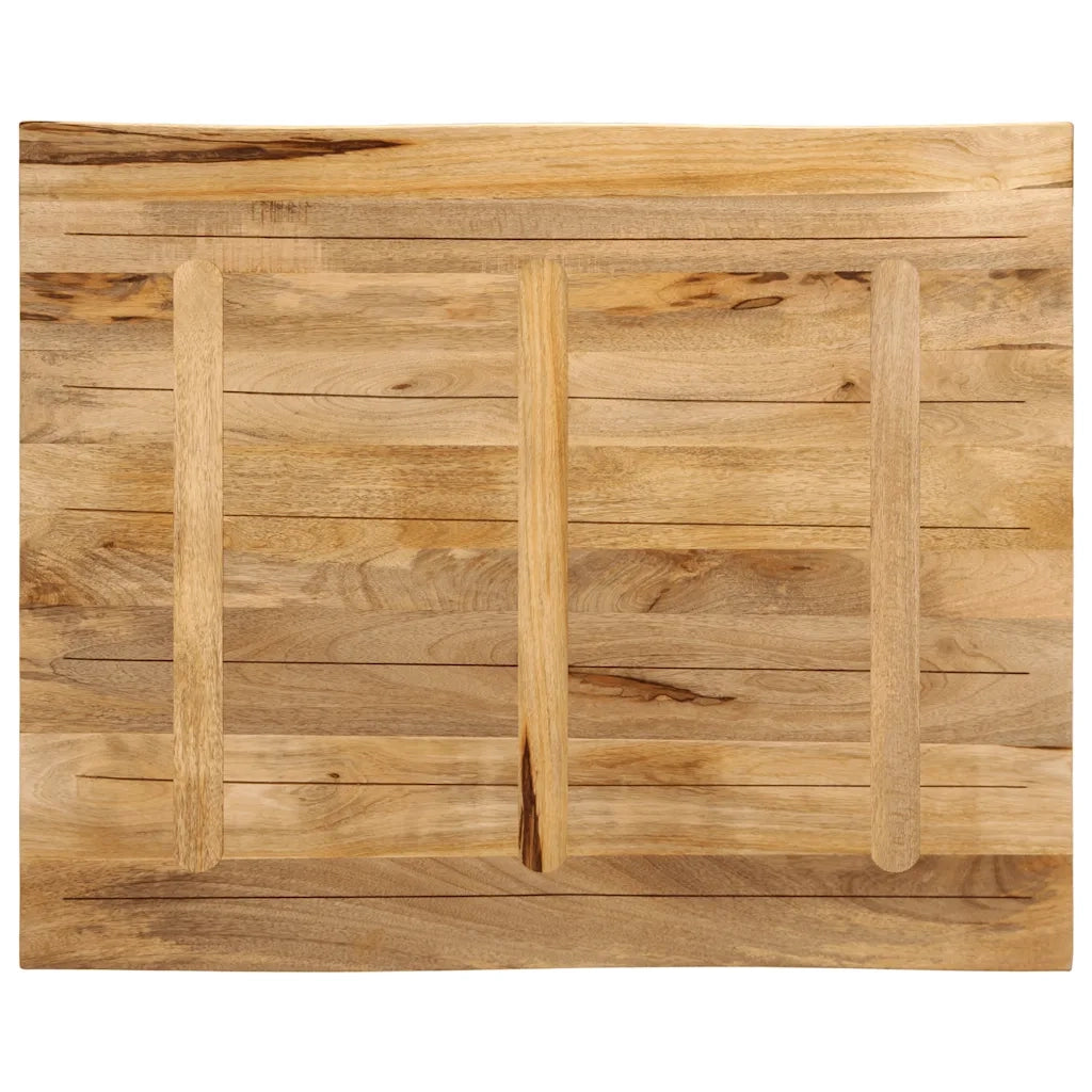 Piano Tavolo Bordi Vivi 100x80x3,8 cm Legno di Mango Grezzo 370700