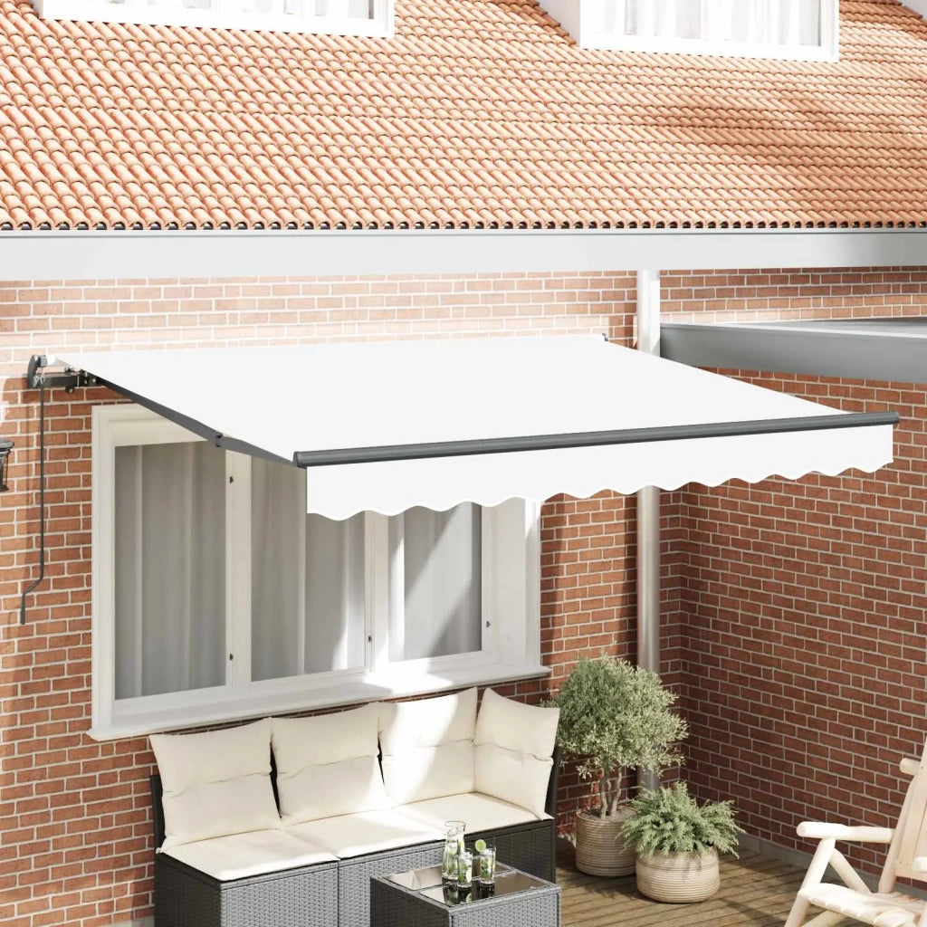 Tenda Retrattile Bianco 350 x 200 cm Tessuto 3329724