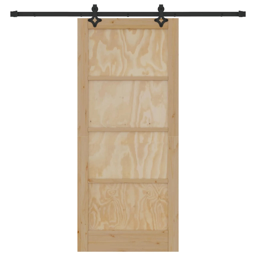 Porta scorrevole Naturale e Nero 86 x 198,5 cm