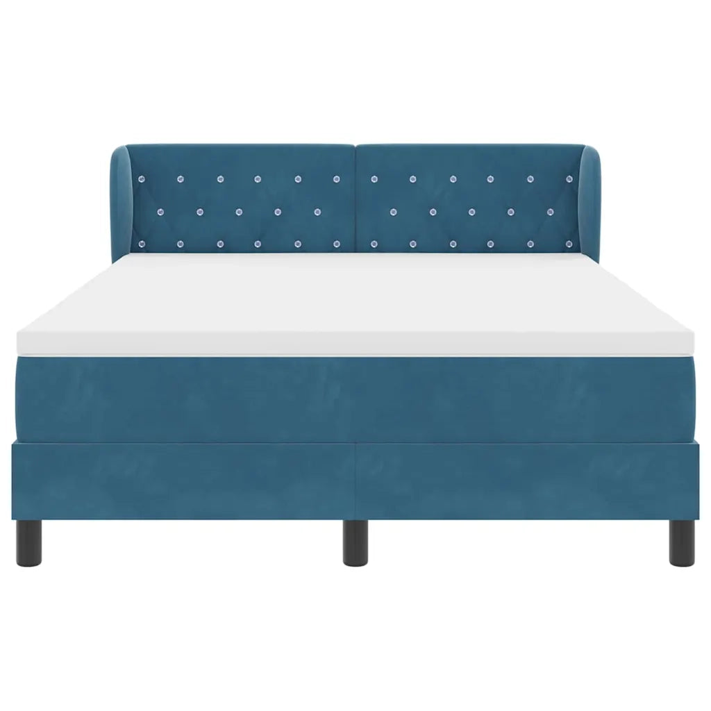 Letto a molle con testiera Blu scuro 160 x 200 cm Velluto 3340344