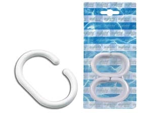 ANELLI PER DOCCIA IN PLASTICA- interno mm.29x47 - esterno mm.40x60 - 1 blister AGLAIA